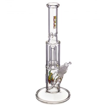 Medicali Glass - Mini Showerhead Perc Straight Bong - Rasta Label 