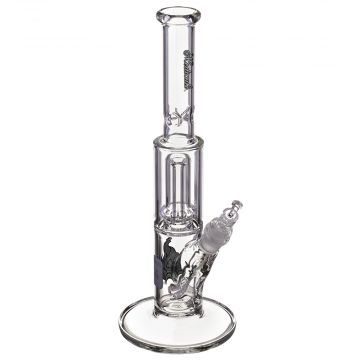 Medicali Glass - Mini Showerhead Perc Straight Bong - Silver Script Label