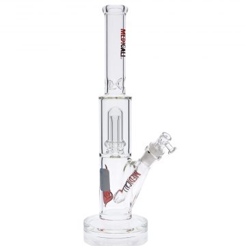 Medicali Glass - Mini Showerhead Perc Straight Bong - Red & Black Label