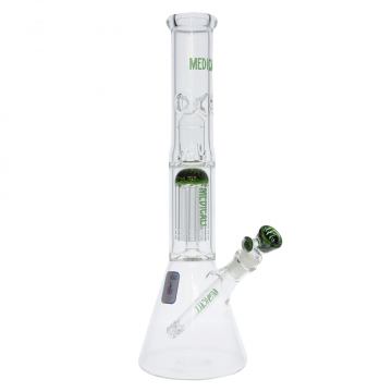 Medicali Glass - Reversal 8-Arm Tree Perc Beaker Bong - 14 Inch - Green Label