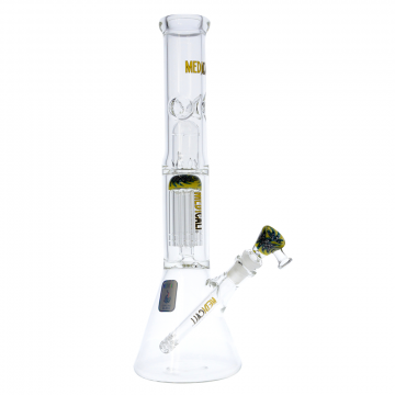 Medicali Glass - Reversal 8-Arm Tree Perc Beaker Bong - 14 Inch - Yellow & Black Label