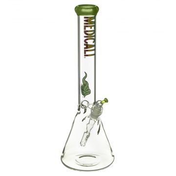 Medicali Glass - Slyme 45 Mil Beaker Bong - 14 Inch - Rasta Label 