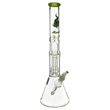 Medicali Glass - Slyme Showerhead Perc Beaker Bong - 14 Inch - Green & Black Script Label