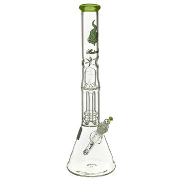 Medicali Glass - Slyme Showerhead Perc Beaker Bong - 14 Inch - Green & Platinum Script Label