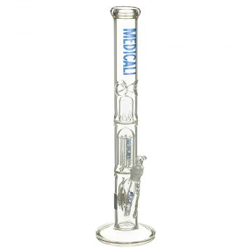 Medicali Glass - 8-Arm Tree Perc Straight Bong - 18 Inch - Blue Label 