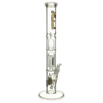 Medicali Glass - 8-Arm Tree Perc Straight Bong - 18 Inch - Gold Script Label 