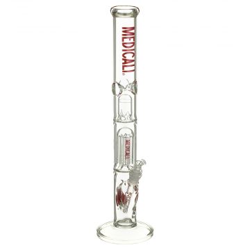 Medicali Glass - 8-Arm Tree Perc Straight Bong - 18 Inch - Red Label 