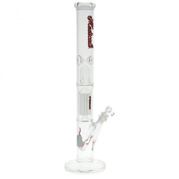 Medicali Glass - 8-Arm Tree Perc Straight Bong - 18 Inch - Red Script Label 