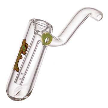 Medicali Glass - Layback Bubbler Hand Pipe - Rasta Script Label