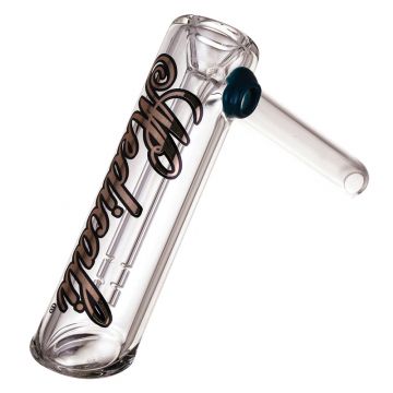 Medicali Glass - Medium Bubbler Hand Pipe - Silver Script Label