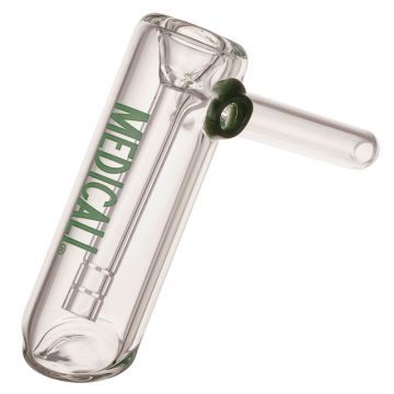 Medicali Glass - Small Bubbler Hand Pipe - Green Label