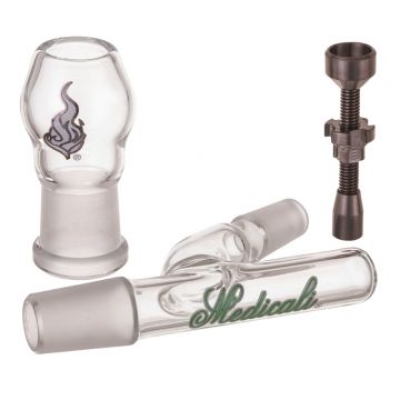 Medicali Glass - Oil Dome Set with Titanium Nail - Green Script Label