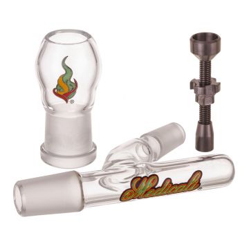 Medicali Glass - Oil Dome Set with Titanium Nail - Rasta Script Label