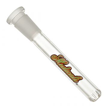 Medicali Glass - Showerhead Downstem - Rasta Script Label - 3.5 Inch