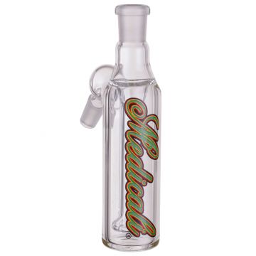 Medicali Glass - Ash Catcher with Fixed Showerhead - Rasta Script Label