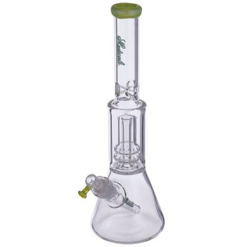 Medicali Glass - Slyme Mini Showerhead Perc Beaker Bong - Green Script Label