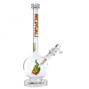 Medicali Glass 12 inch Bubble Base Beaker Bong - Rasta - Side View 1