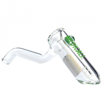 Medicali Glass - Layback Bubbler Hand Pipe - Green Label - Right side 