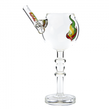 Medicali Glass One Hitter Wine Glass - Rasta  - Side View 1