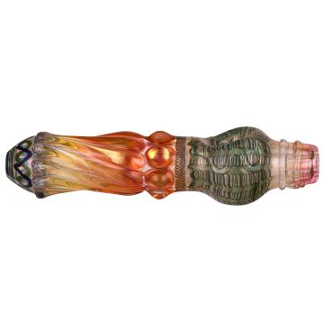 Steamroller Pipe - Clear with Fume and Color Design - Green