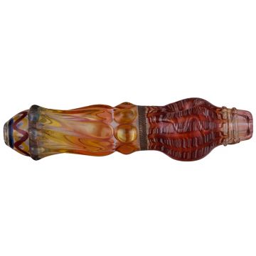 Steamroller Pipe - Clear with Fume and Color Design - Red