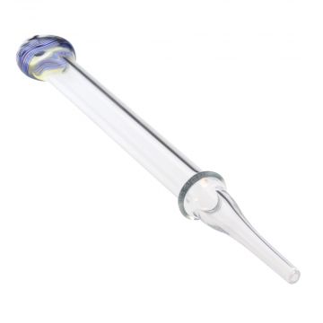 Glass Dab Straw with Fume Worked Mouthpiece and Maria | Blue 