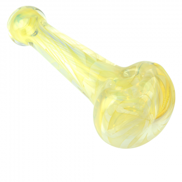 Glass Spoon Pipe - Heavy Inside Out Fume - Silver - Side view 1