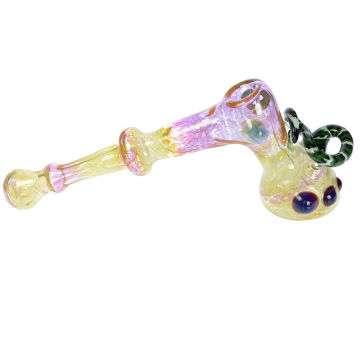 Glass Hammer Bubbler - Fumed and Colored Glass - Right side view