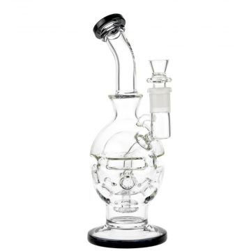 Glasscity Faberge Egg Bong with Showerhead Perc | Black - Side View 1