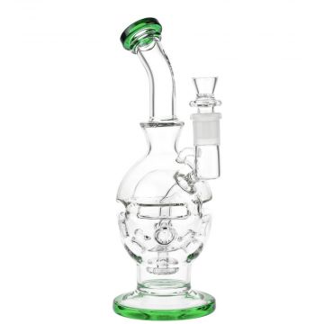 Glasscity Faberge Egg Bong with Showerhead Perc | Green - Side View 1