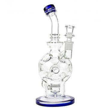 Glasscity Swiss Egg Bong with HoneyComb Perc | Blue - Side View 1