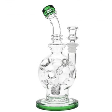 Glasscity Swiss Egg Bong with Slitted Drum Perc | Green - Side View 1