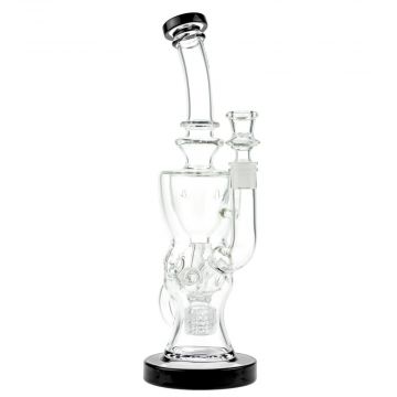 Glasscity Double Chamber Swiss Egg Bong with Drum Perc | Black - Side View 1