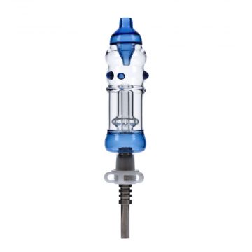 Colored Glass Nectar Collector with Titanium Nail and Keck Clip | Blue