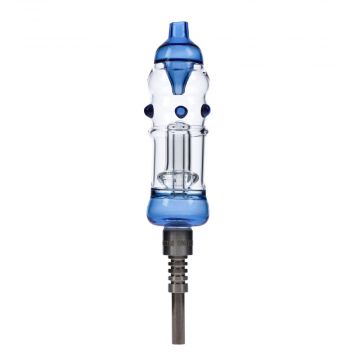 Glass Nectar Collector with Decorative Color |  Blue