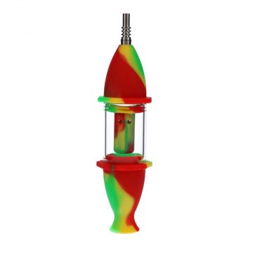 Silicone Nectar Collector | 10mm | Rasta - Assembled 