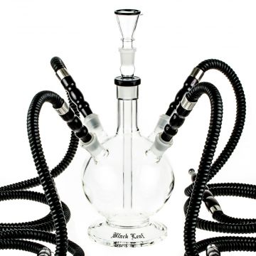 Black Leaf - 4 Hose Communal Party Bong - Four Flexible Hoses