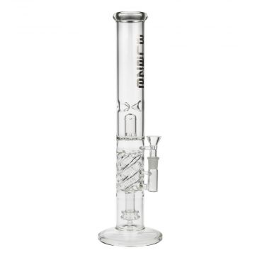 Blaze Glass Spiral2 Straight Multi-Level Ice Bong with Double Perc - Side View 1