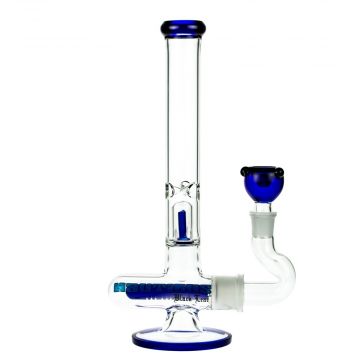 Black Leaf Nautilus Ice Bong with Removable Inline Percolator - Side View 1