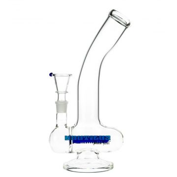 Black Leaf Nautilus Glass Layback Bong with Inline Perc - Side View 1