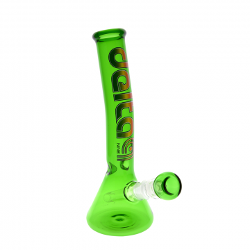 Delta 9 Glass - Bent Green Beaker Bong - Rasta Logo