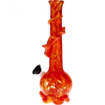 Noble Glass Orange Glass Bong with Dichro Wrap | 14 Inch | Side view 1