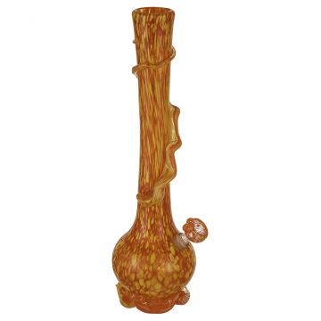 Noble Glass 14 Inch Tall Orange Glass Bong with Orange Wrap and Foot