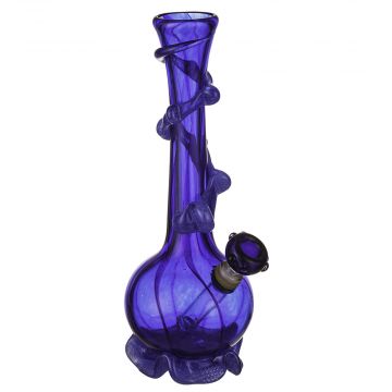 Noble Glass 12 Inch Tall Blue Glass Bong with Blue Wrap and Foot 