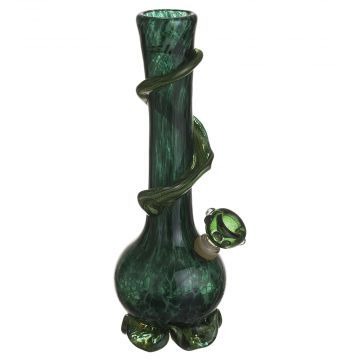 Noble Glass 12 Inch Tall Green Glass Bong with Green Wrap and Foot 