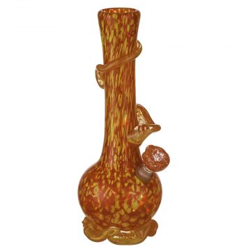 Noble Glass 12 Inch Tall Orange Glass Bong with Orange Wrap and Foot 