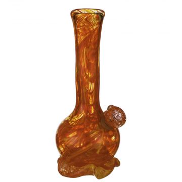 Noble Glass Orange Small Round Base Glass Bong