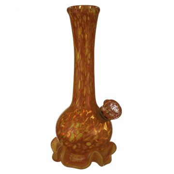 Noble Glass Orange Small Round Base Glass Bong