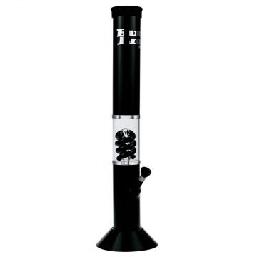 Cane Bud Boy Straight Acrylic Bong with Glass Spiral Perc - Black - Side View 1