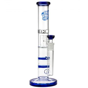 Four Twenty Glass Bong with Double Blue HoneyComb Disc - Side View 1